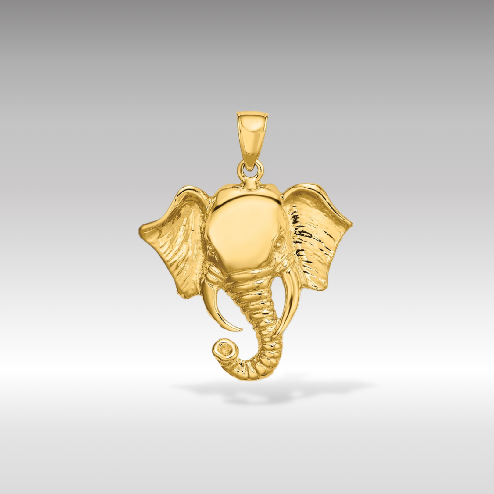 14K Gold Large Elephant Head Charm - Charlie & Co. Jewelry