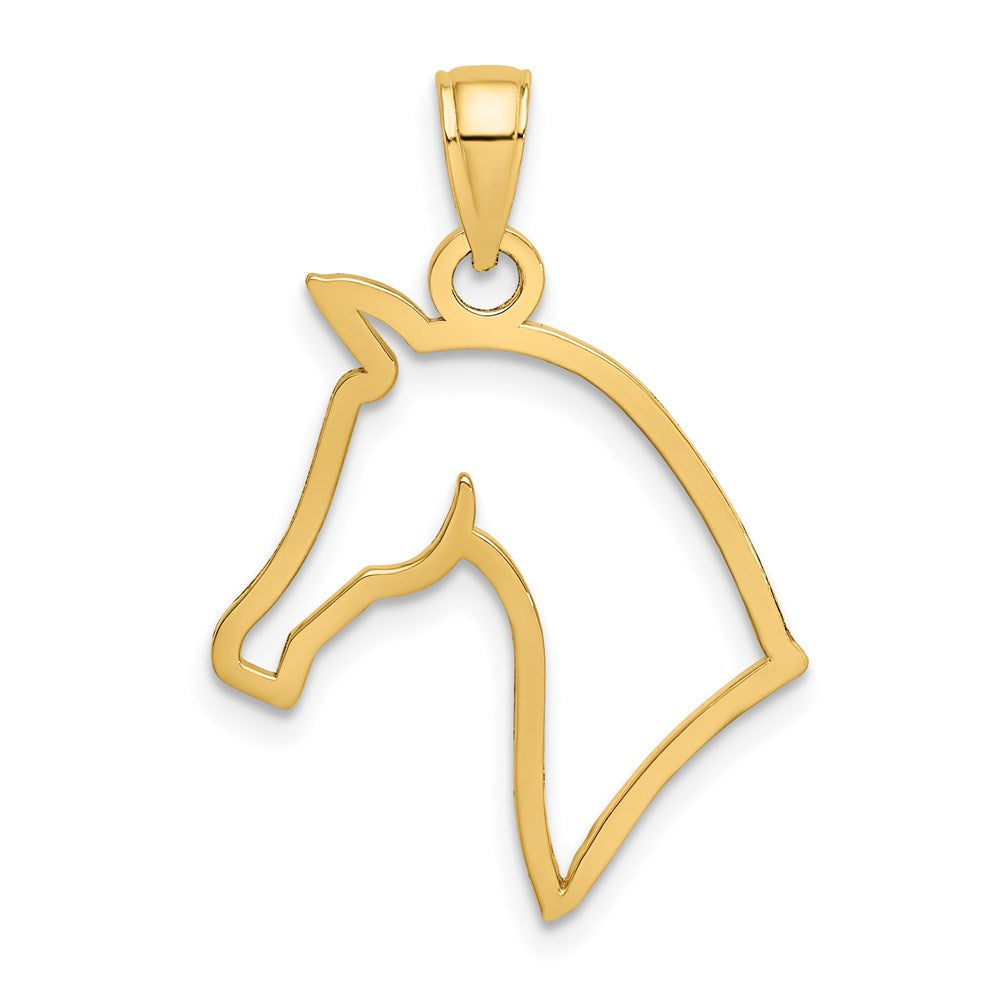 14K Gold Cut-Out Horse Head Profile Pendant - Charlie & Co. Jewelry