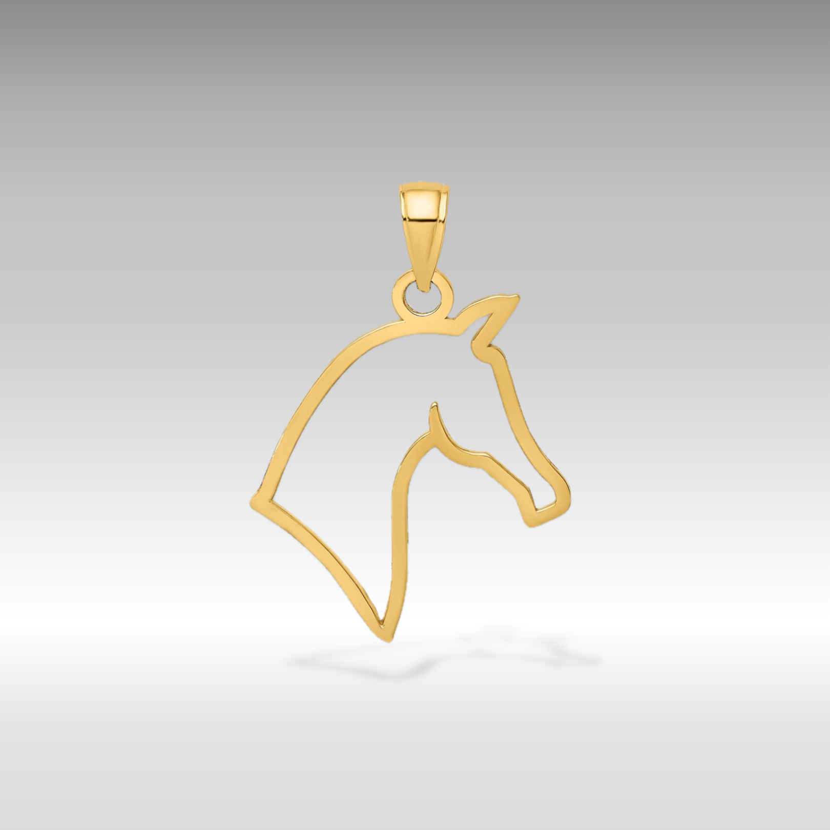 14K Gold Cut-Out Horse Head Profile Pendant - Charlie & Co. Jewelry