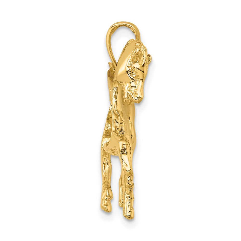 Gold Polished Large Horse Charm - Model K6544 - Charlie & Co. Jewelry