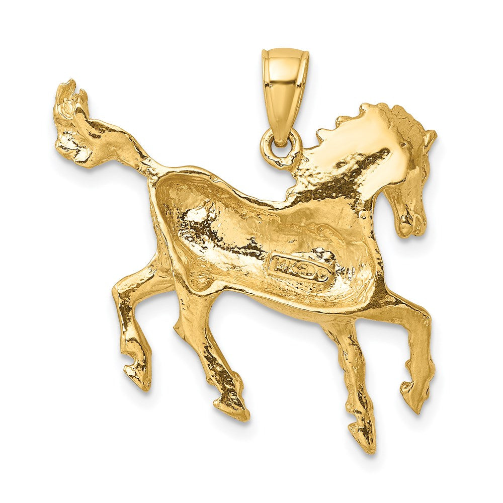 Gold Polished Large Horse Charm - Model K6544 - Charlie & Co. Jewelry