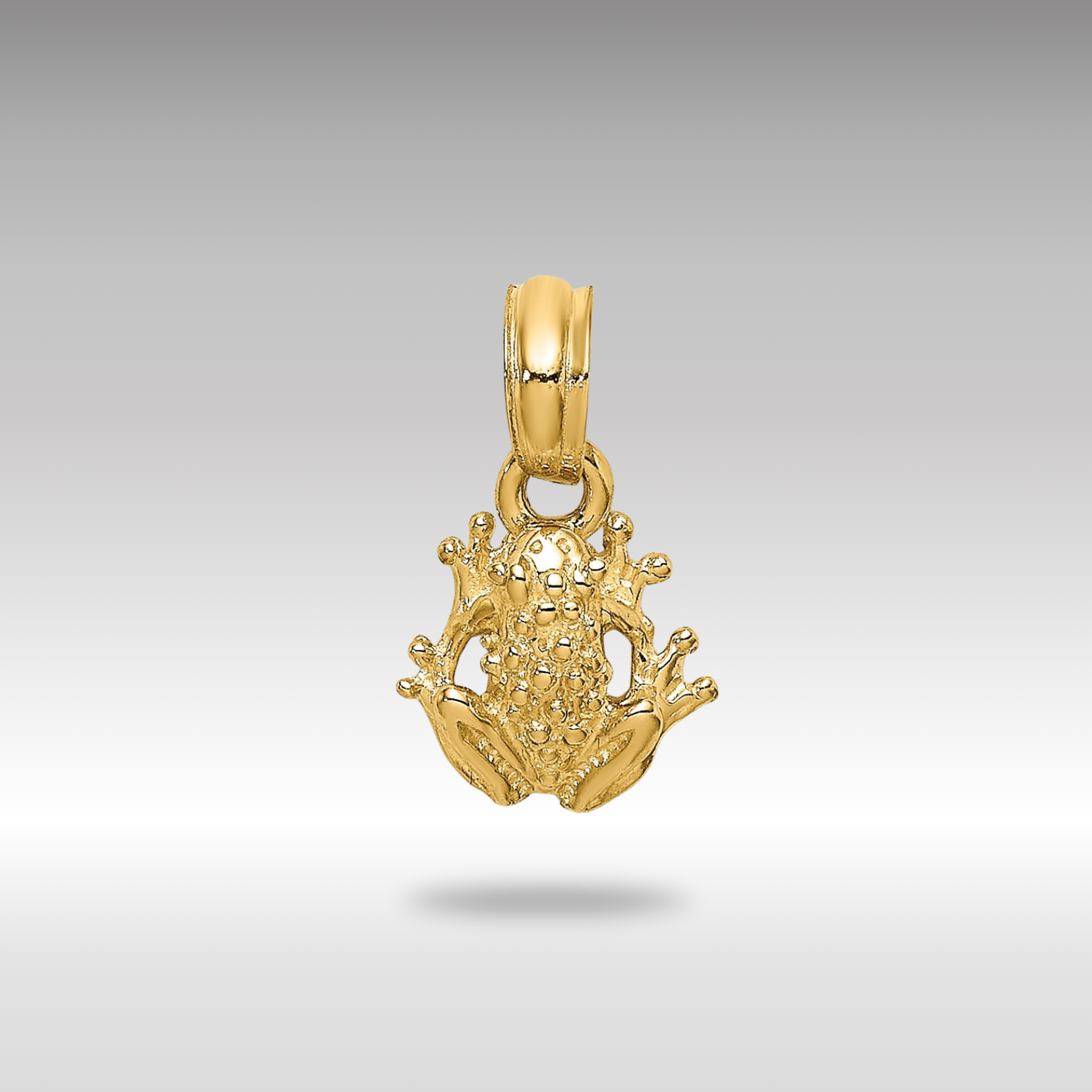 Gold Frog with Textured Back Pendant - Charlie & Co. Jewelry