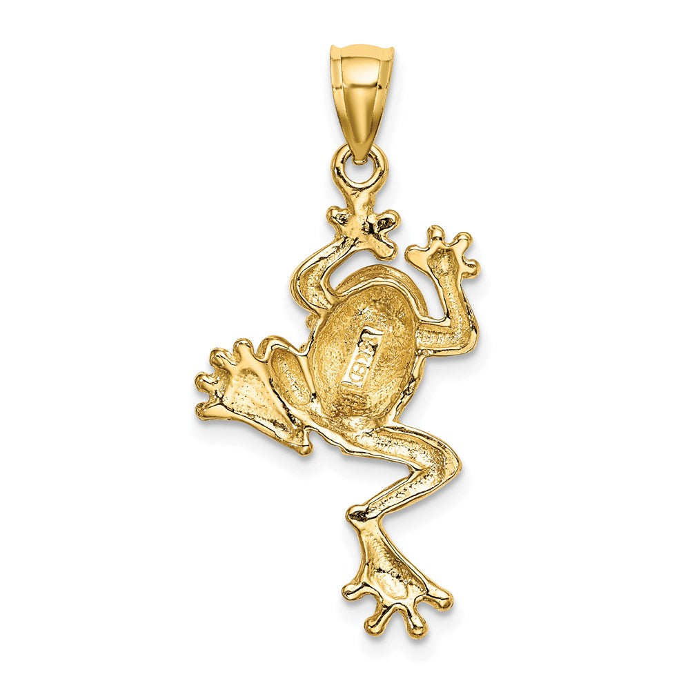 14K Gold Frog Pendant with Textured Back - Charlie & Co. Jewelry