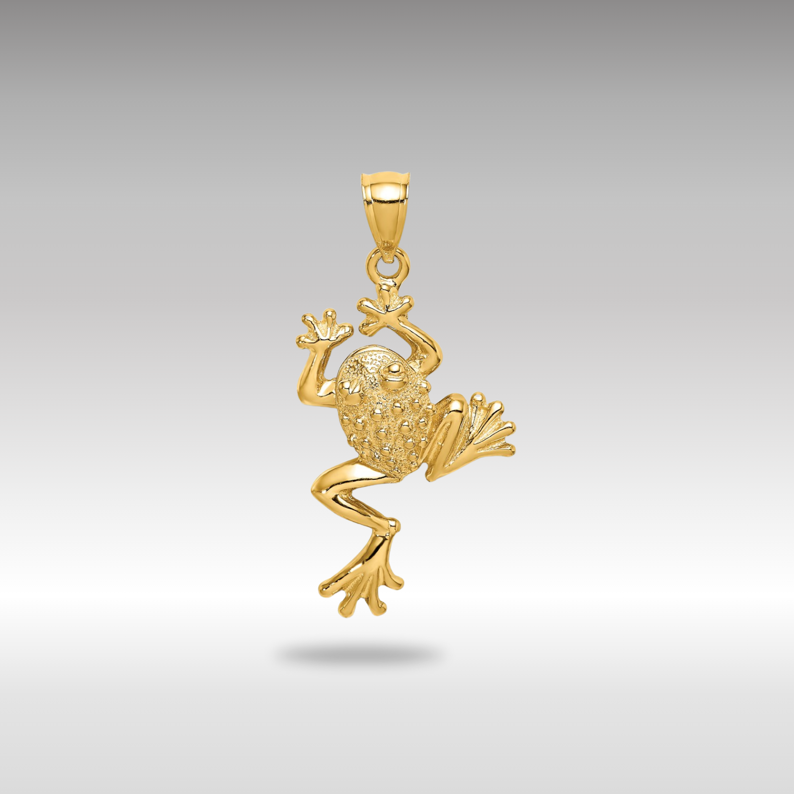 Gold Frog Pendant with Textured Back - Charlie & Co. Jewelry