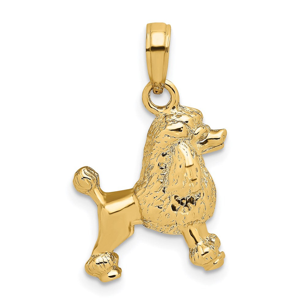 14K Gold 3D Poodle Dog Pendant - Charlie & Co. Jewelry