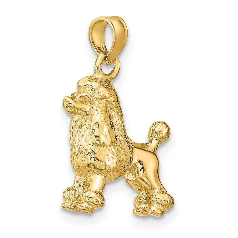 14K Gold 3D Poodle Dog Pendant - Charlie & Co. Jewelry