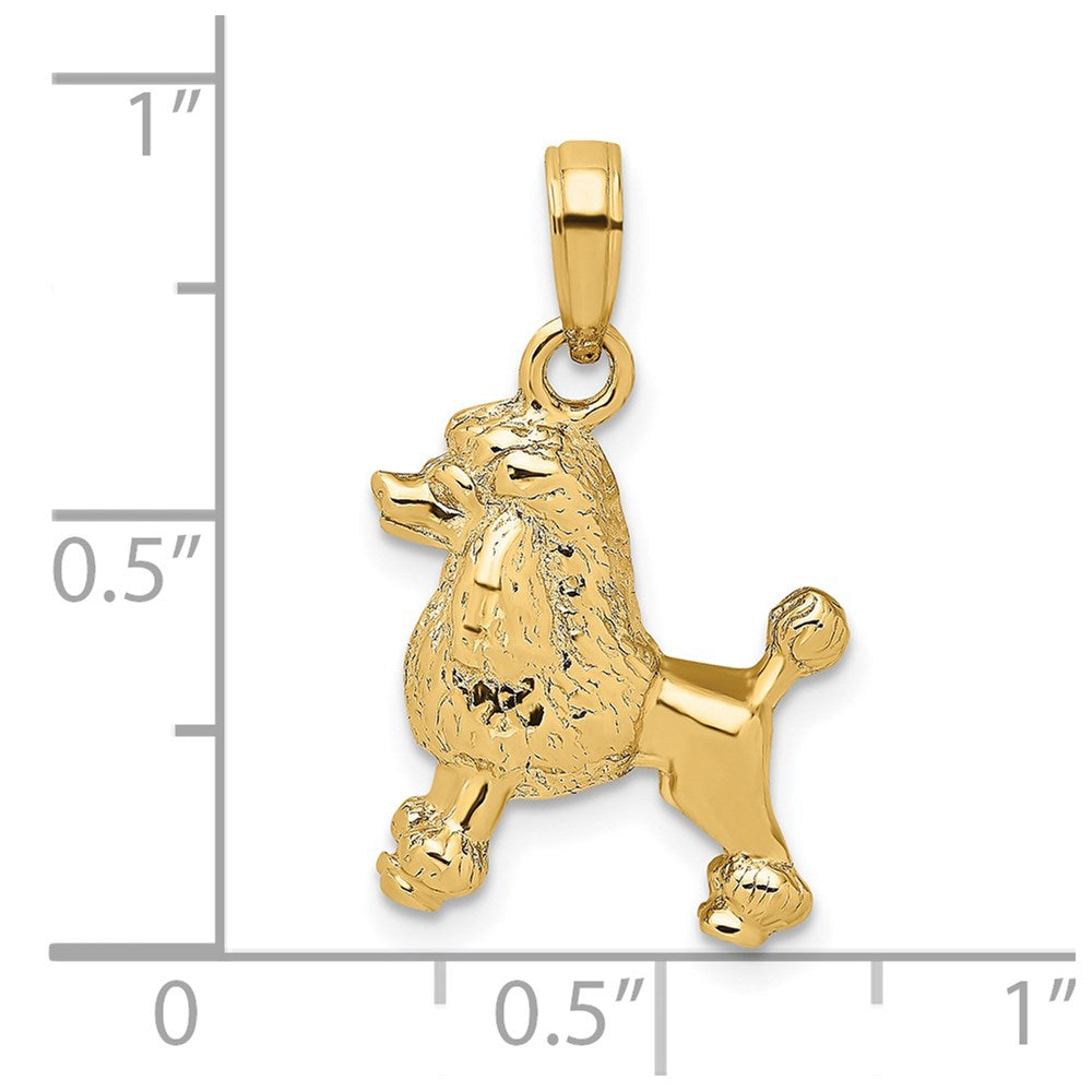 14K Gold 3D Poodle Dog Pendant - Charlie & Co. Jewelry