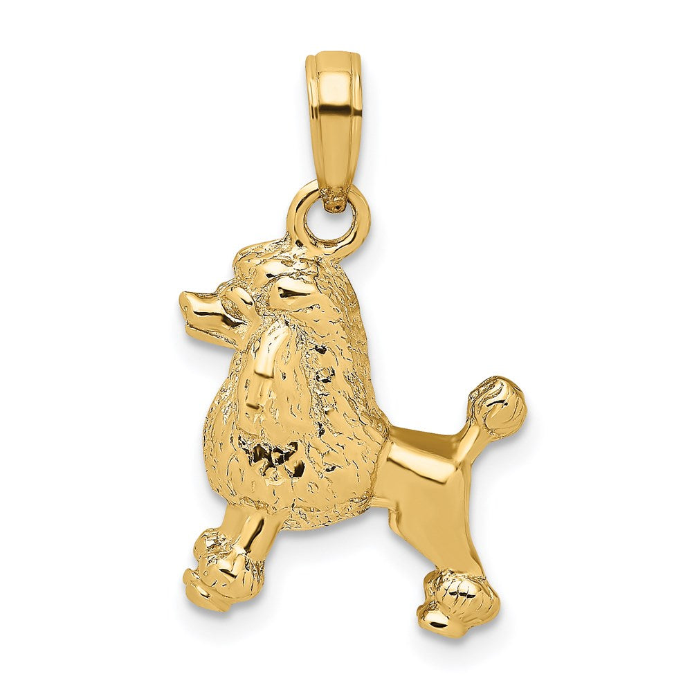 14K Gold 3D Poodle Dog Pendant - Charlie & Co. Jewelry