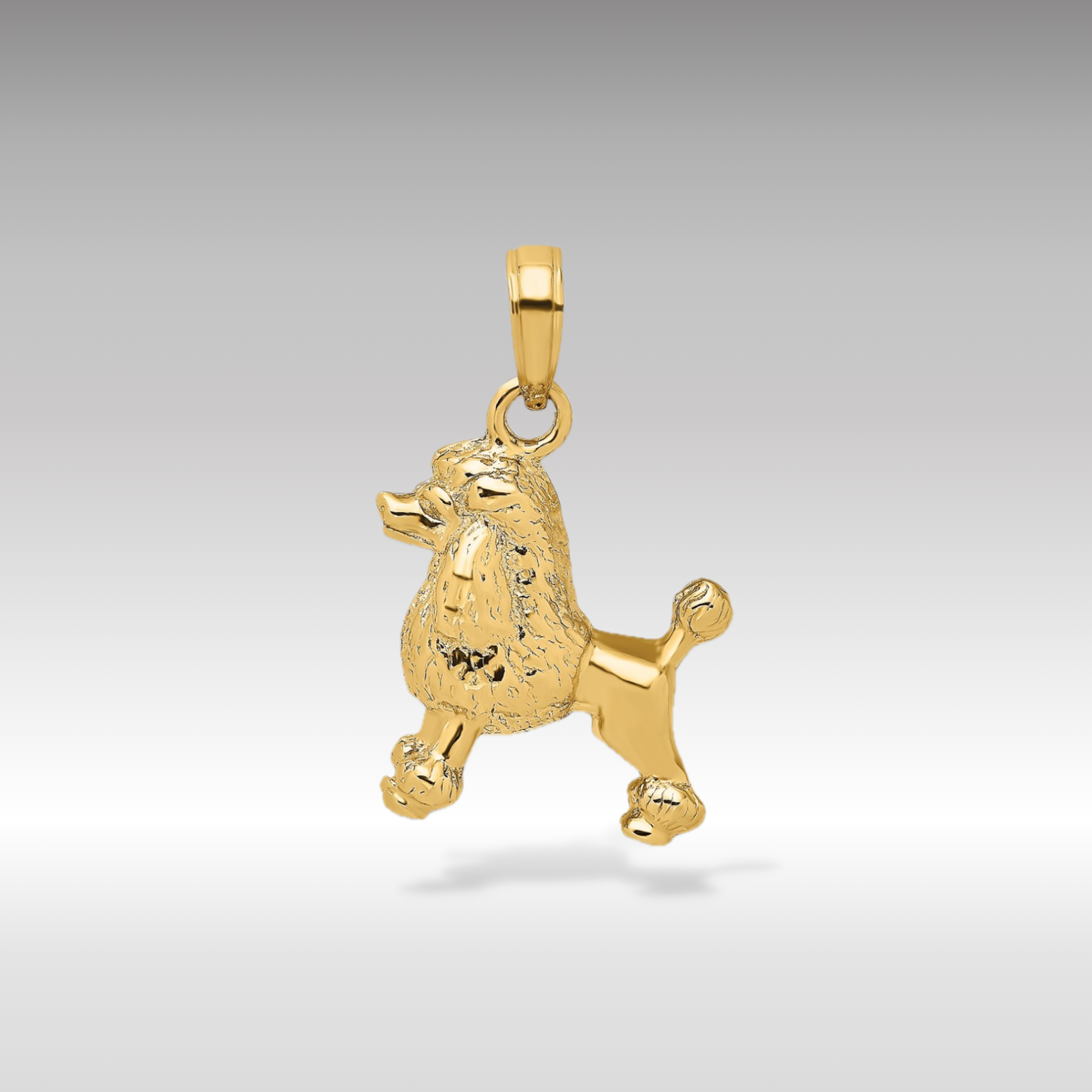 14K Gold 3D Poodle Dog Pendant - Charlie & Co. Jewelry
