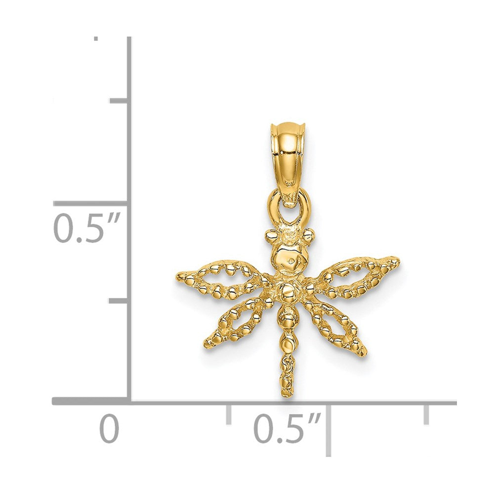 Charlie & Co Jewelry | 14k 2-d Mini Dragonfly W/cut-out Wings Charm - Model K6565