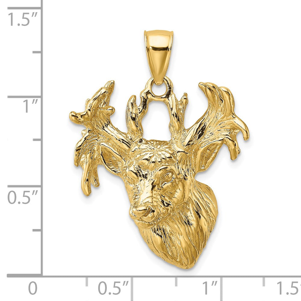Charlie & Co Jewelry | 14k 2-d Textured Deer Head Charm - Model K6570
