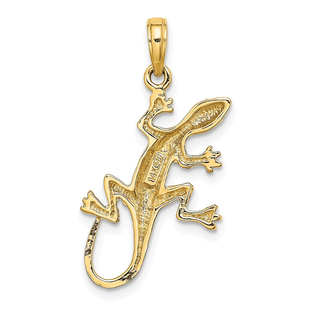 14K Gold Two-Dimensional Gecko Charm - Charlie & Co. Jewelry