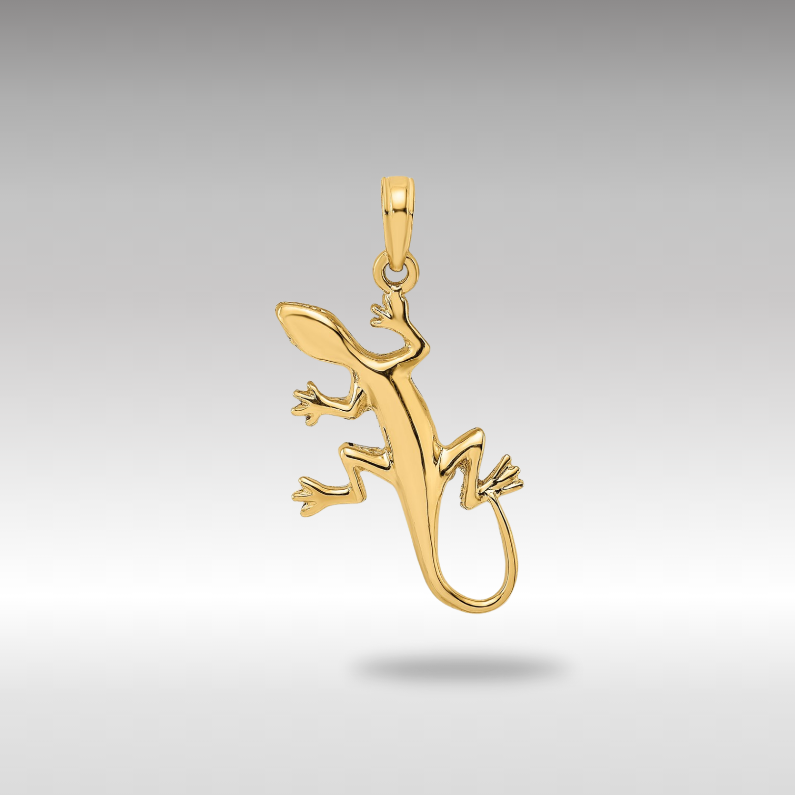 Gold Two-Dimensional Gecko Charm - Charlie & Co. Jewelry