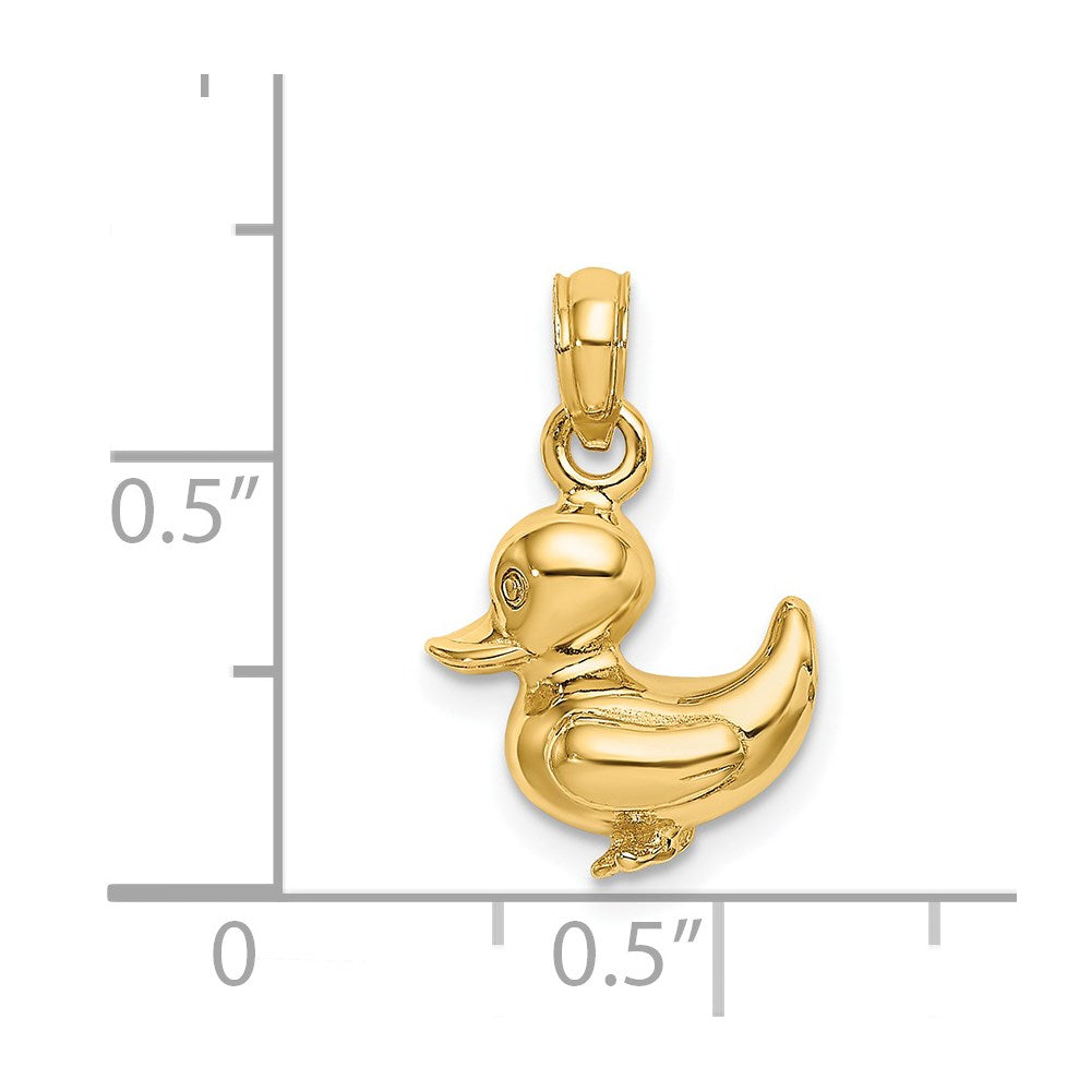 14K Gold 3D Duckling Pendant - Charlie & Co. Jewelry