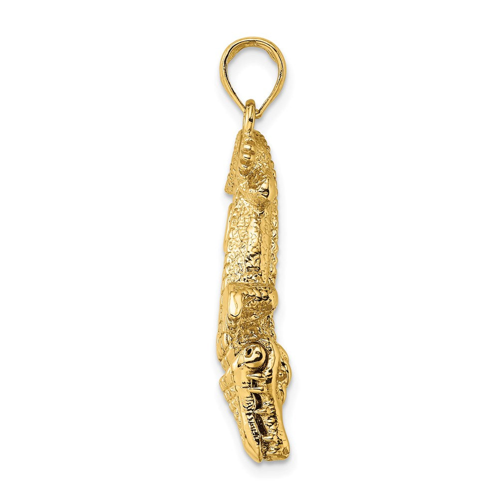 14K Gold 3D Alligator Charm with Moveable Mouth - Charlie & Co. Jewelry