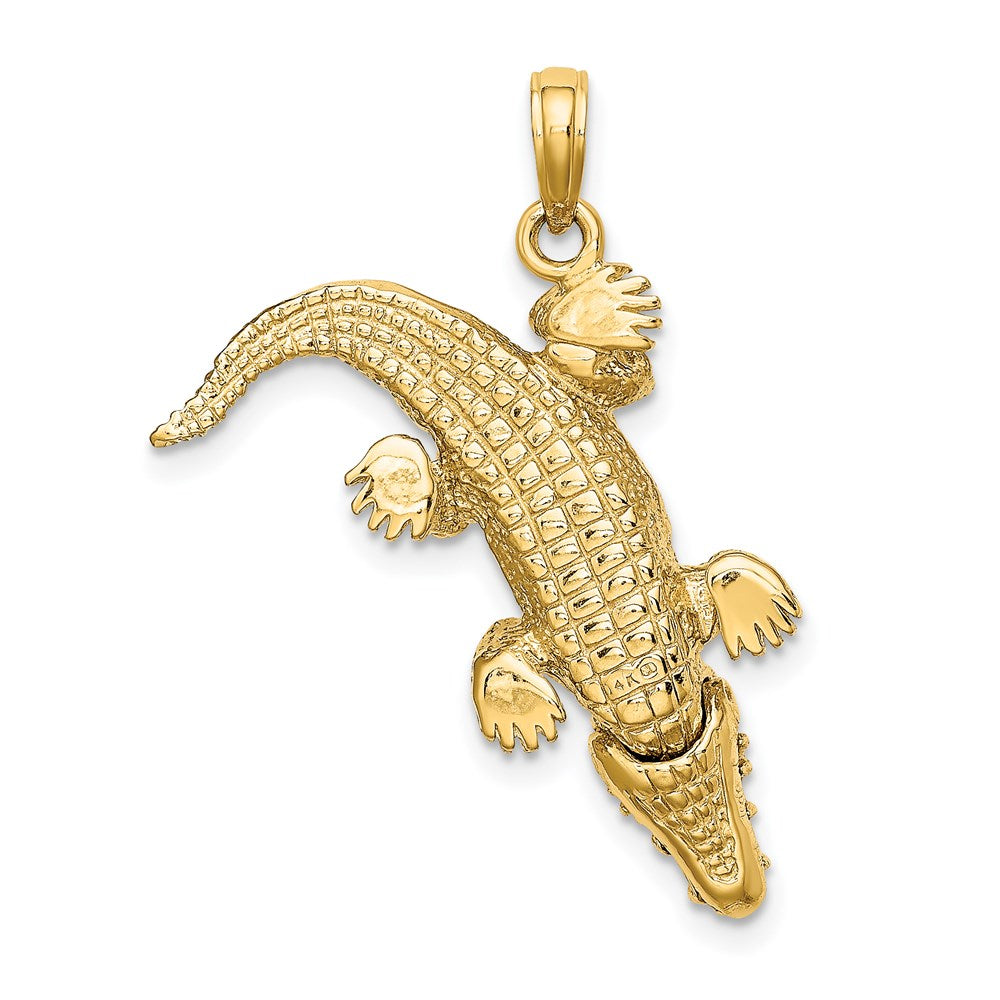 14K Gold 3D Alligator Charm with Moveable Mouth - Charlie & Co. Jewelry