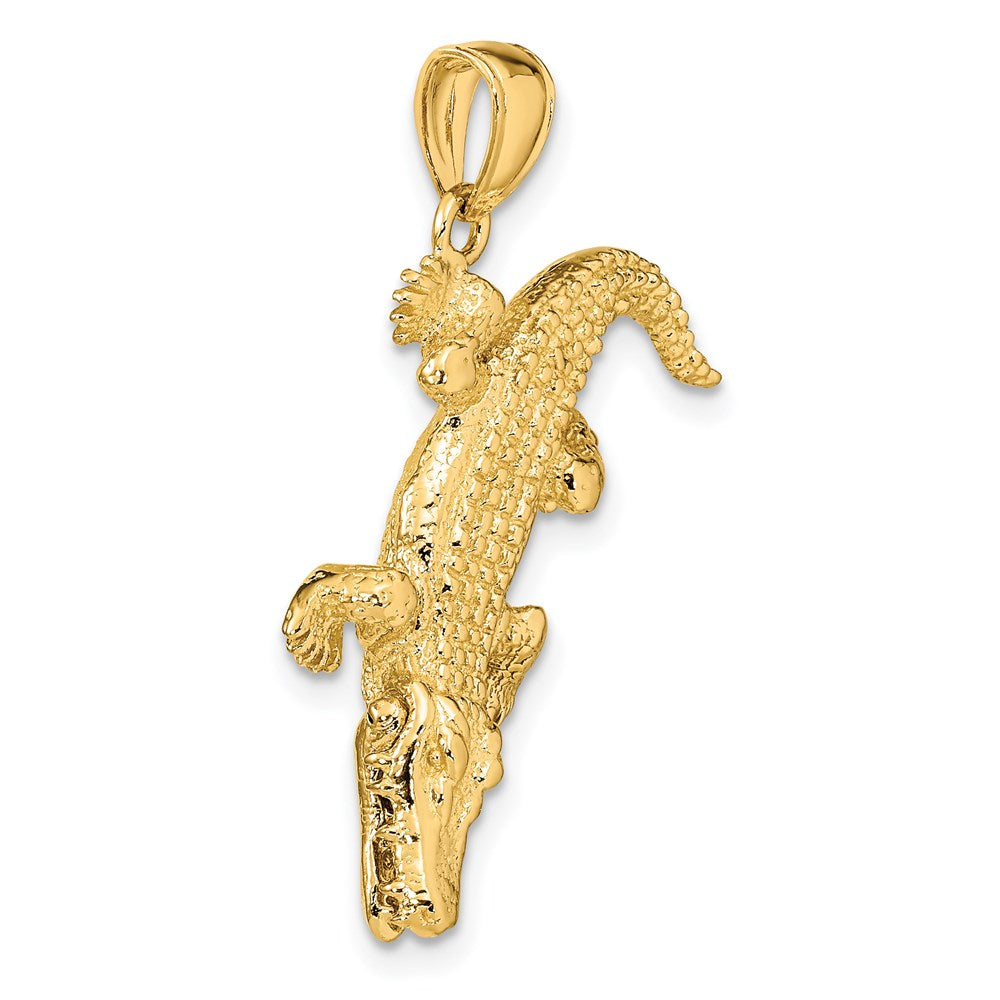 14K Gold 3D Alligator Charm with Moveable Mouth - Charlie & Co. Jewelry