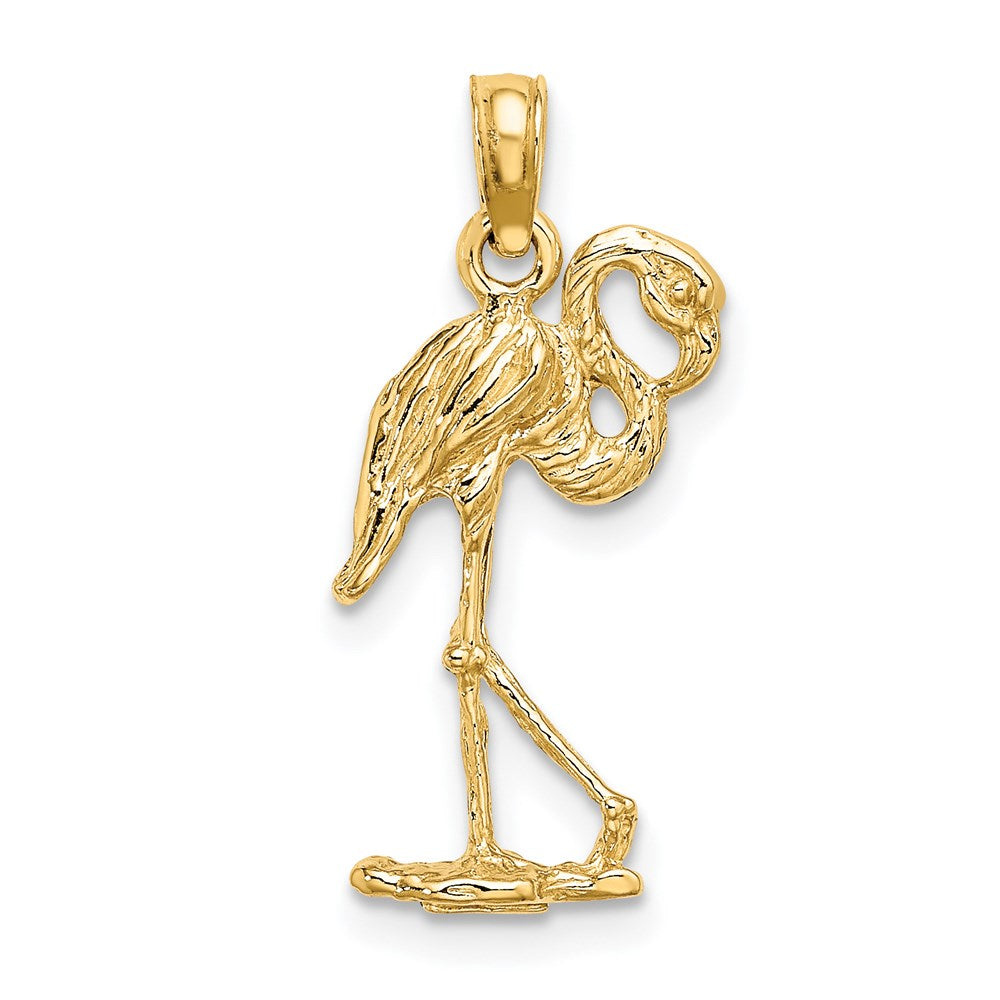 Charlie & Co Jewelry | 14k 3-d Flamingo W/ Head Up Charm - Model K6612