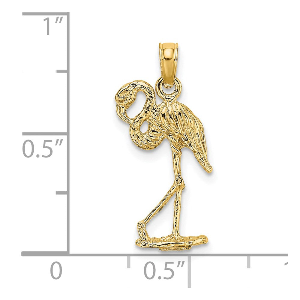 Charlie & Co Jewelry | 14k 3-d Flamingo W/ Head Up Charm - Model K6612