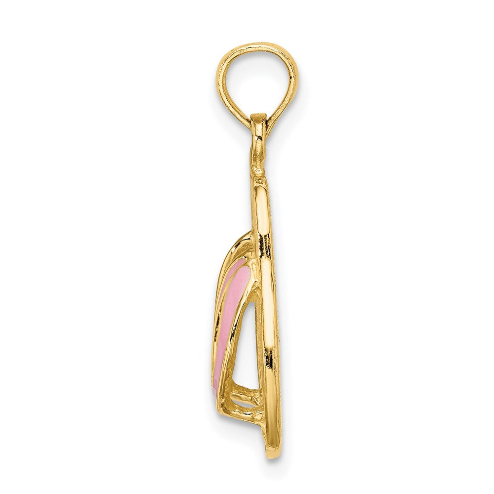 Charlie & Co Jewelry | 14k  3d W/ Pink Enamel Double Flip-flop Charm - Model K6659