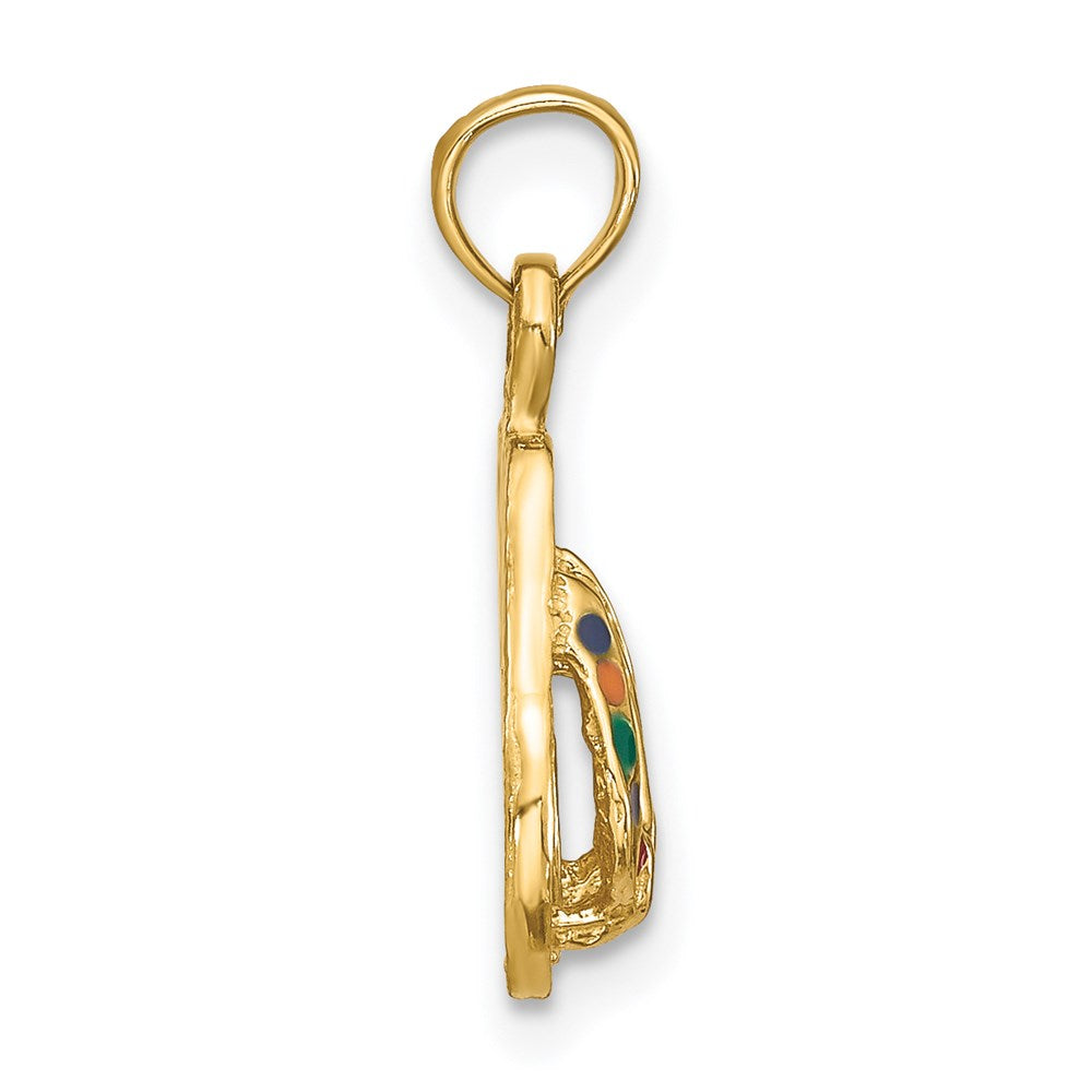 Charlie & Co Jewelry | 14k  3d W/ Multi-color Enamel Double Flip-flop Charm - Model K6663