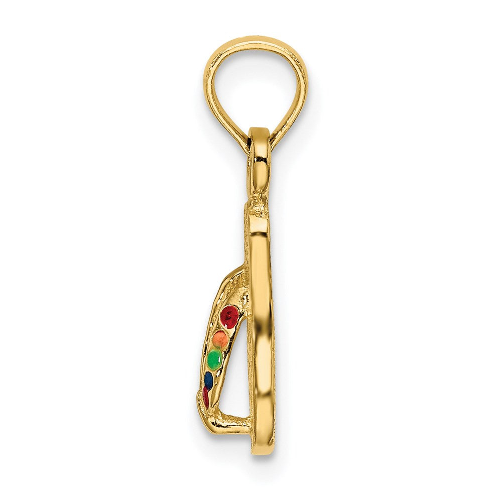 Charlie & Co Jewelry | 14k  3d W/ Multi-color Enamel Single Flip-flop Charm - Model K6674