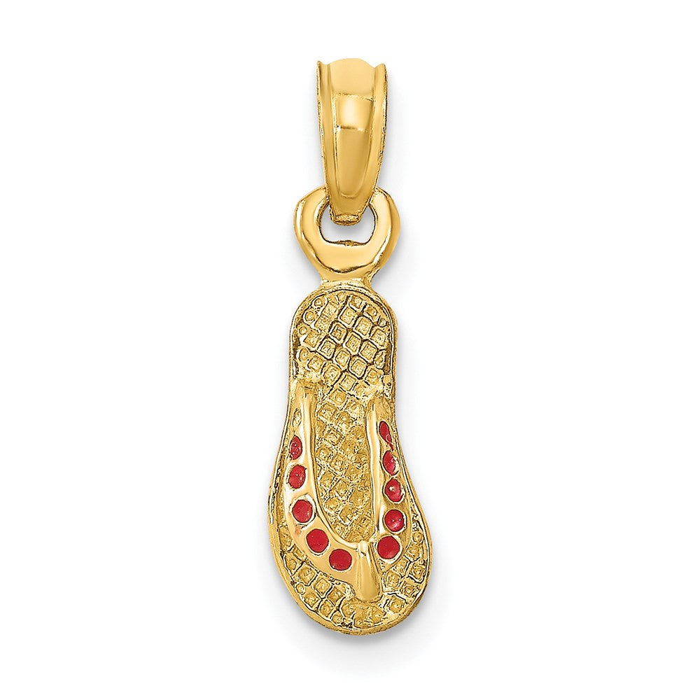 Charlie & Co Jewelry | 14k  3d W/ Red Enamel Single Flip-flop Charm - Model K6676