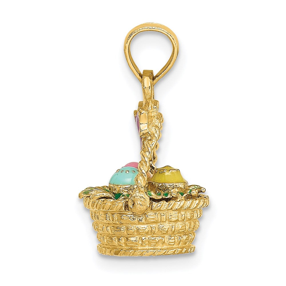 Charlie & Co Jewelry | 14k 3-d Enameled Easter Basket W/bow And Eggs Charm - Model K6738