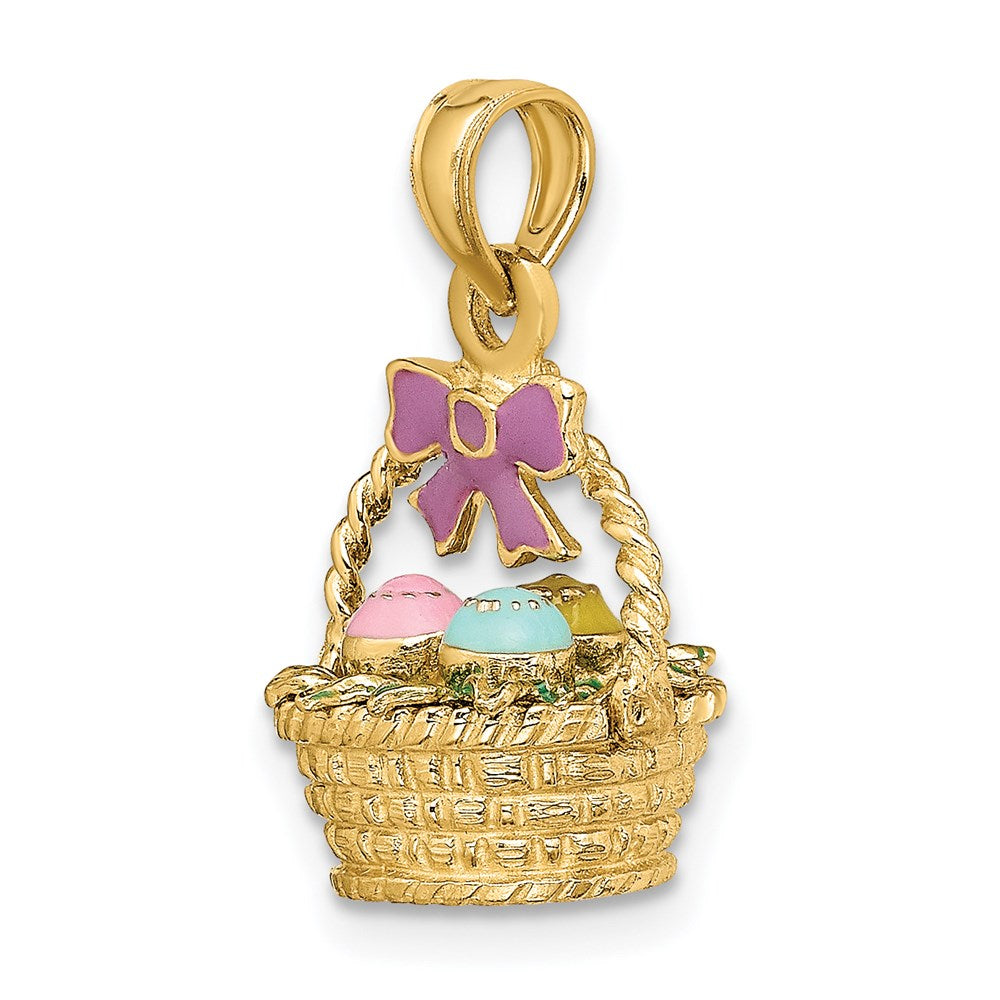 Charlie & Co Jewelry | 14k 3-d Enameled Easter Basket W/bow And Eggs Charm - Model K6738