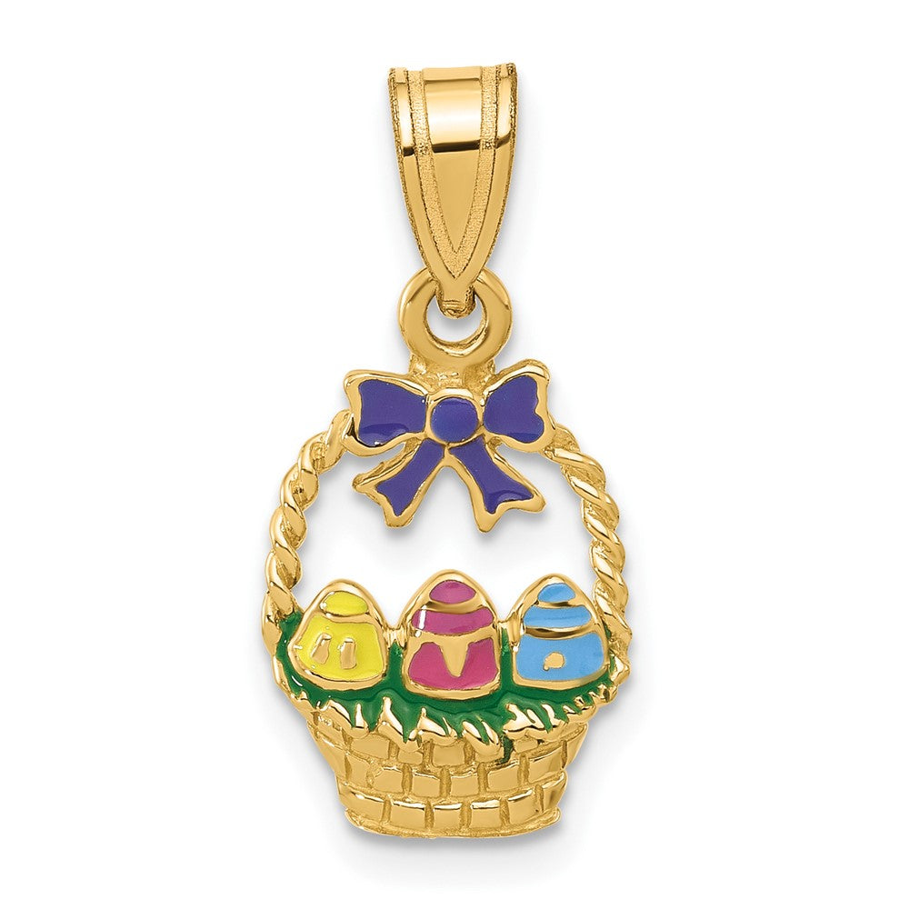 Charlie & Co Jewelry | 14k Enameled Easter Basket W/ Bow And Eggs Charm - Model K6739