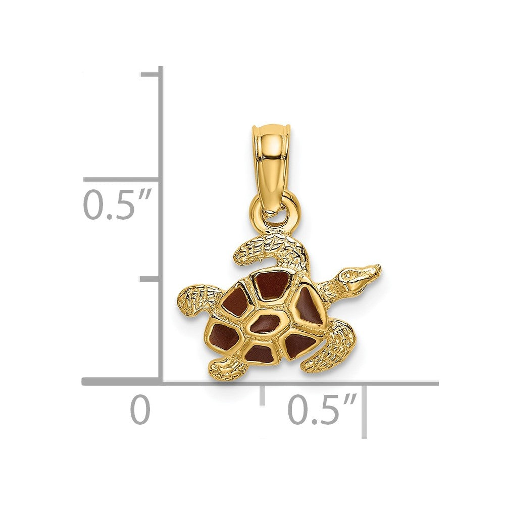 Charlie & Co Jewelry | 14k Textured And Enameled Sea Turtle Charm - Model K6751