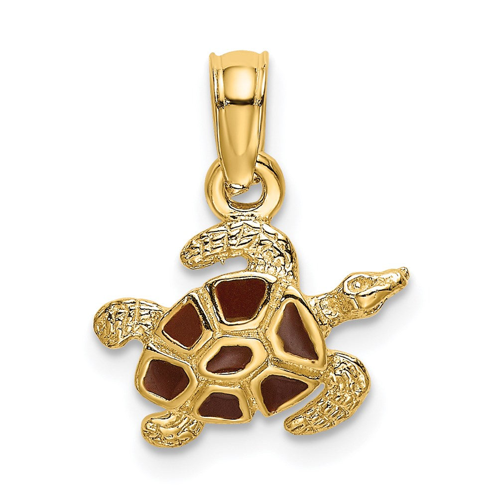 Charlie & Co Jewelry | 14k Textured And Enameled Sea Turtle Charm - Model K6751