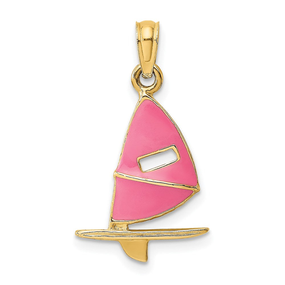 Charlie & Co Jewelry | 14k Pink Enameled Windsail Surf Board Charm - Model K6766