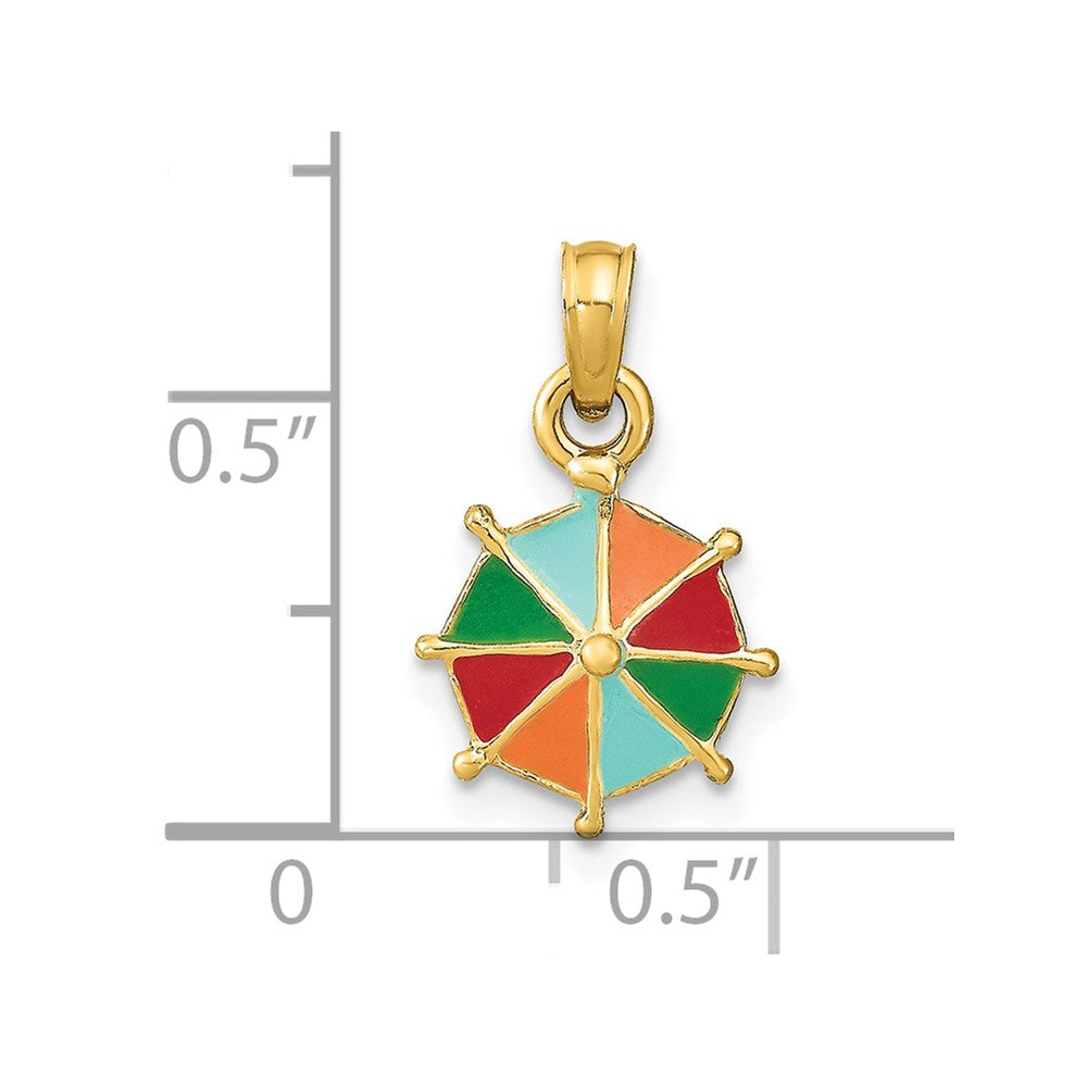 Charlie & Co Jewelry | 14k W/ Multi-color Enamel Umbrella Charm - Model K6810