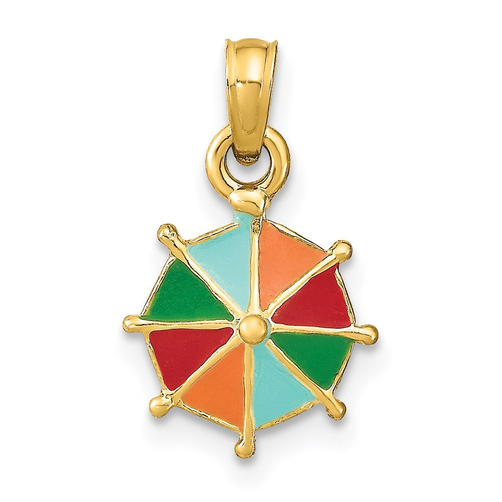 Charlie & Co Jewelry | 14k W/ Multi-color Enamel Umbrella Charm - Model K6810