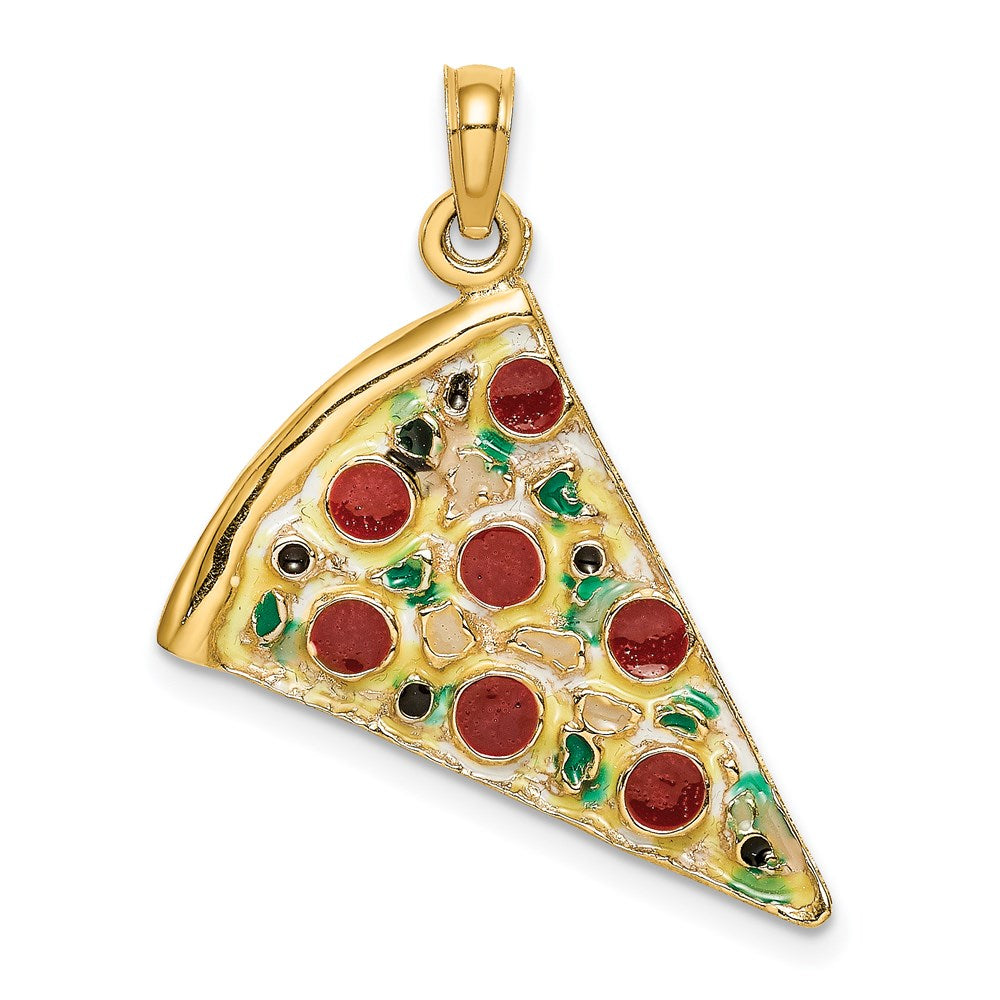 Charlie & Co Jewelry | 14k W/enamel Large Pepperoni Pizza Slice - Model K6814