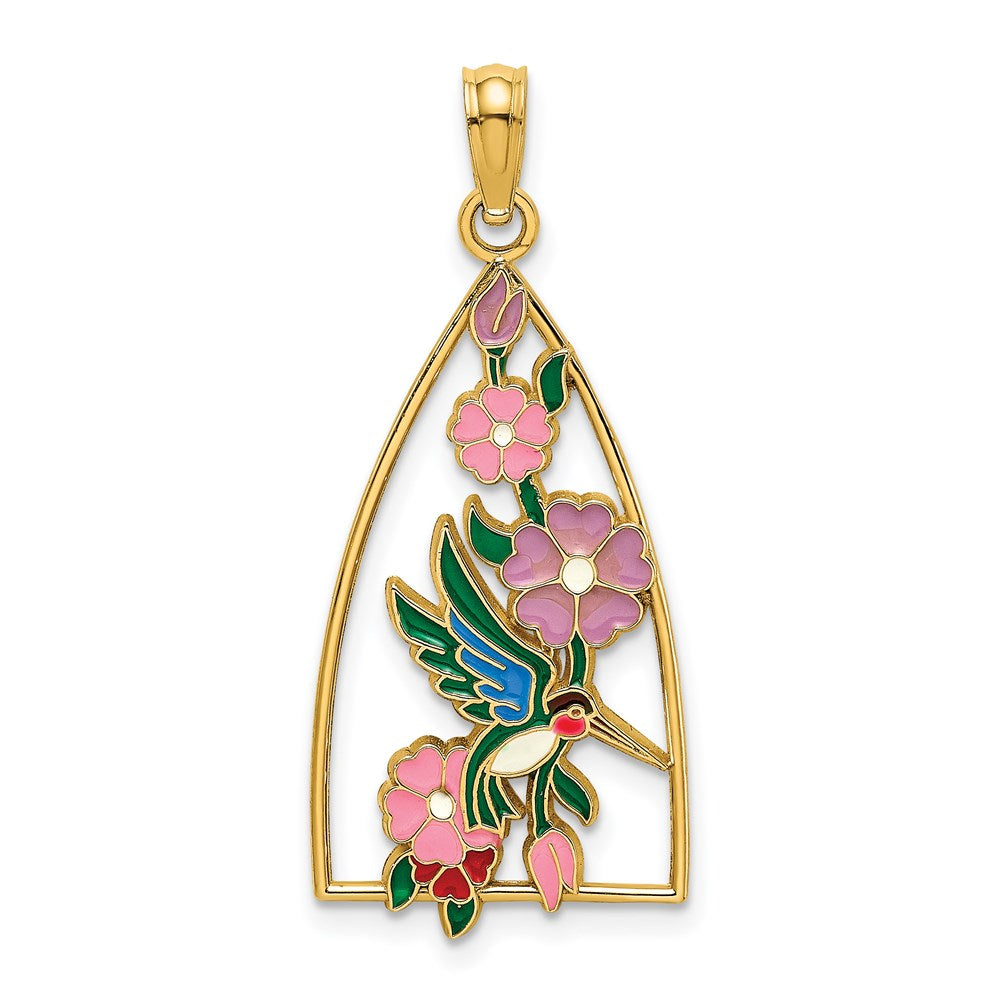 Charlie & Co Jewelry | 14k W/ Enamel Hummingbird And Flowers Charm - Model K6836
