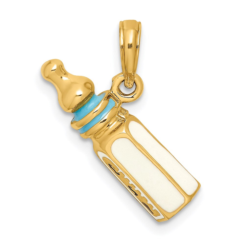 14K Gold 3D Baby Bottle Pendant - Charlie & Co. Jewelry