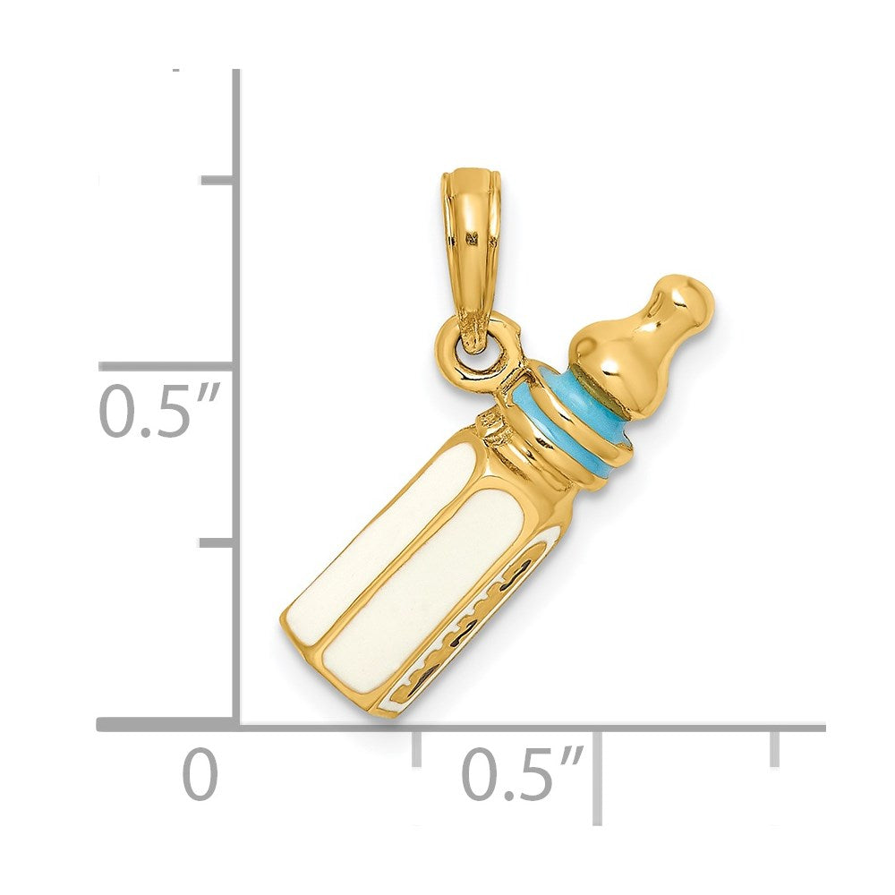 14K Gold 3D Baby Bottle Pendant - Charlie & Co. Jewelry