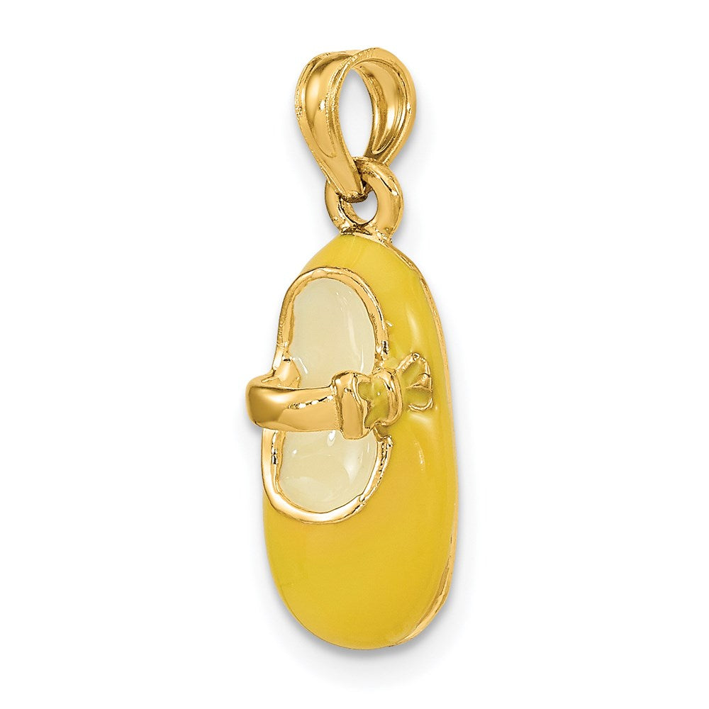 Charlie & Co Jewelry | 14k 3-d W/ Yellow Enamel Baby Shoe Charm - Model K6852