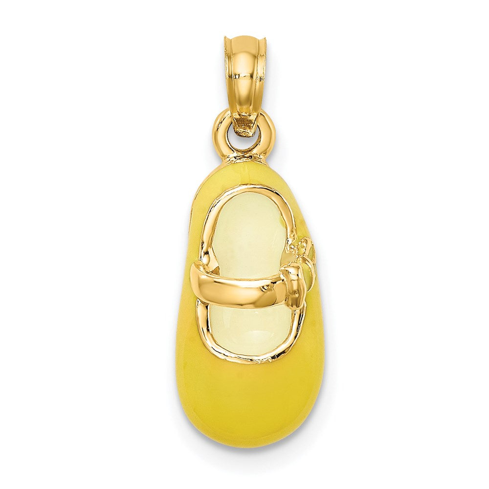 Charlie & Co Jewelry | 14k 3-d W/ Yellow Enamel Baby Shoe Charm - Model K6852