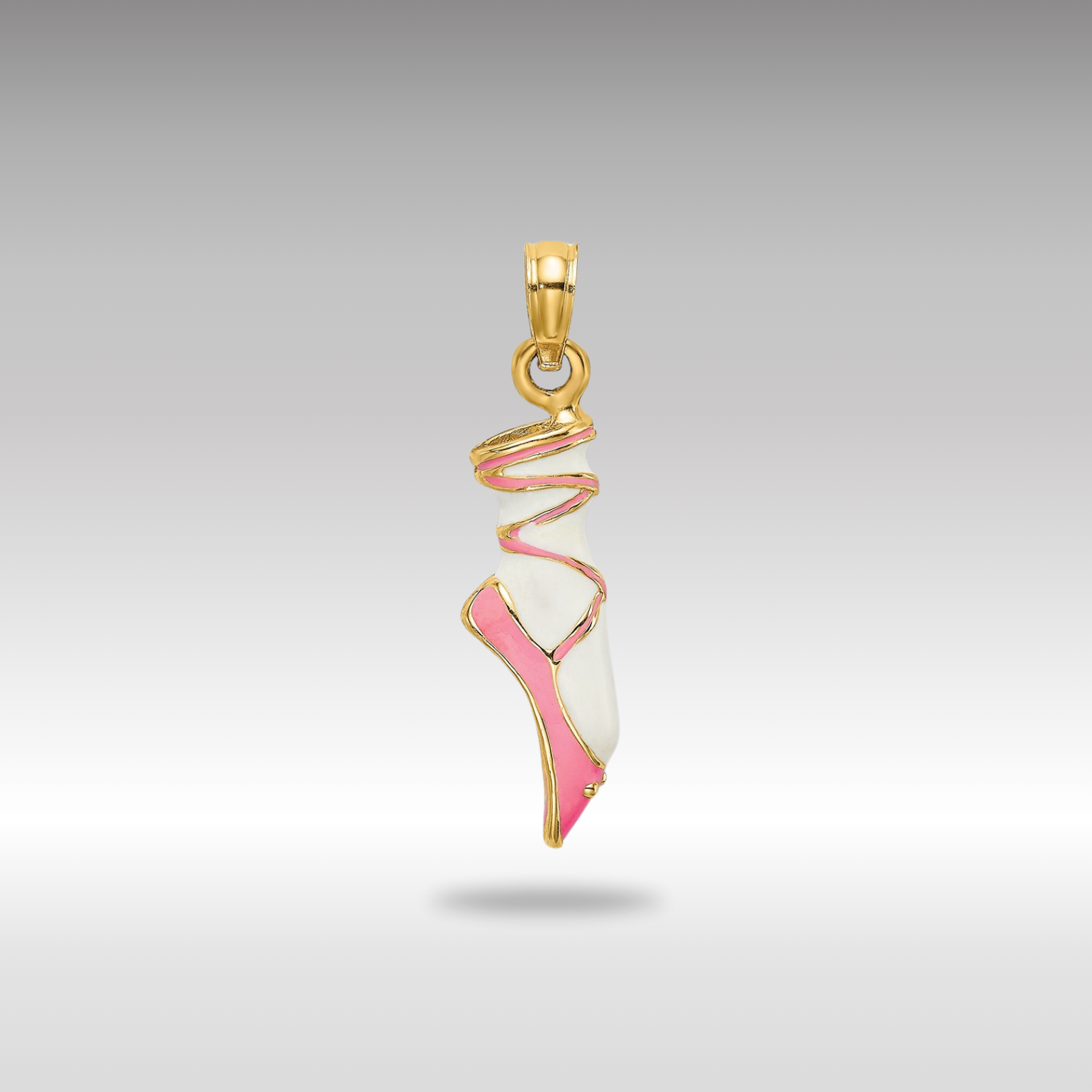 3-D Enamel Ballet Shoe Necklace Pendant - Charlie & Co. Jewelry