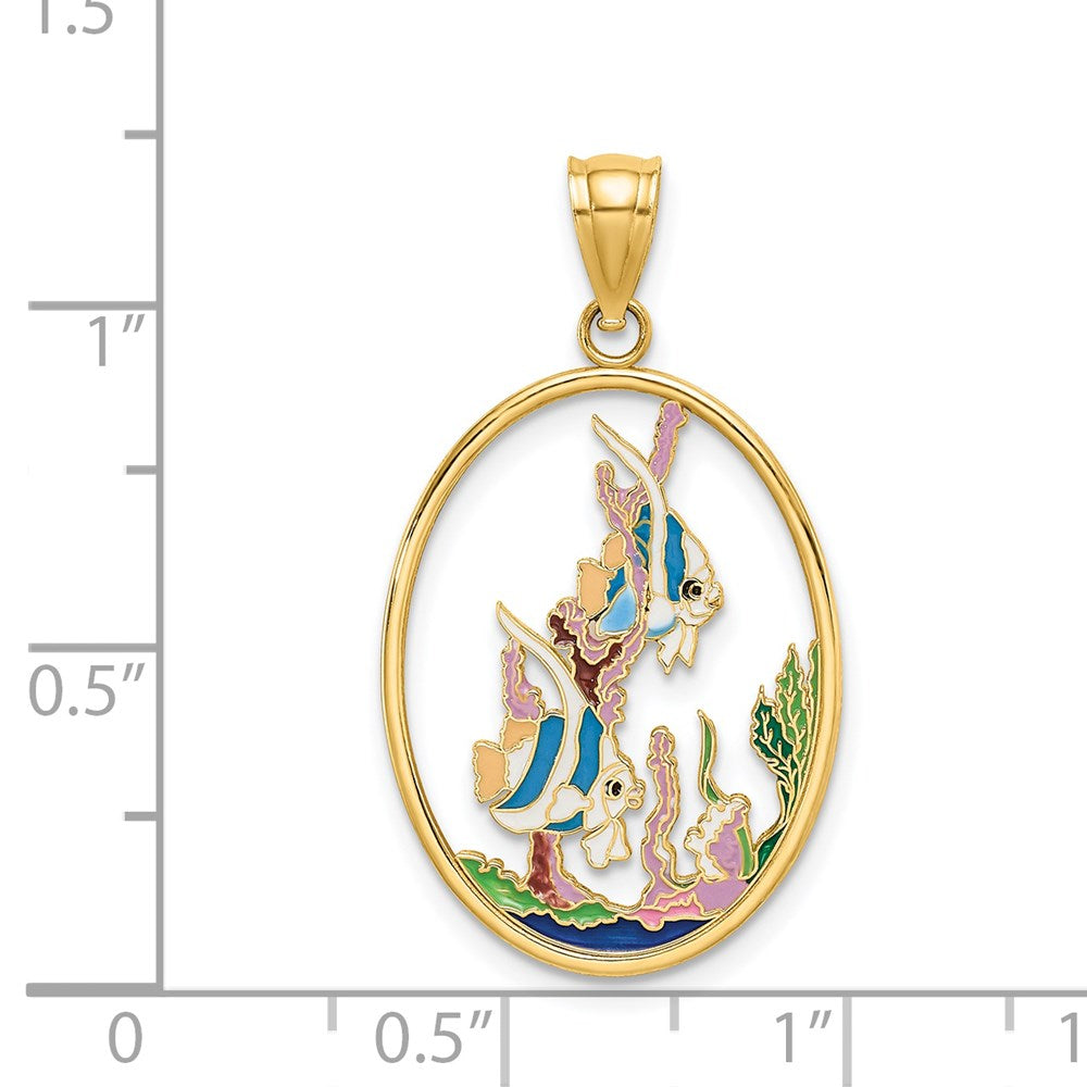Charlie & Co Jewelry | 14k Enamel Angelfish In Underwater Scene Charm - Model K6865