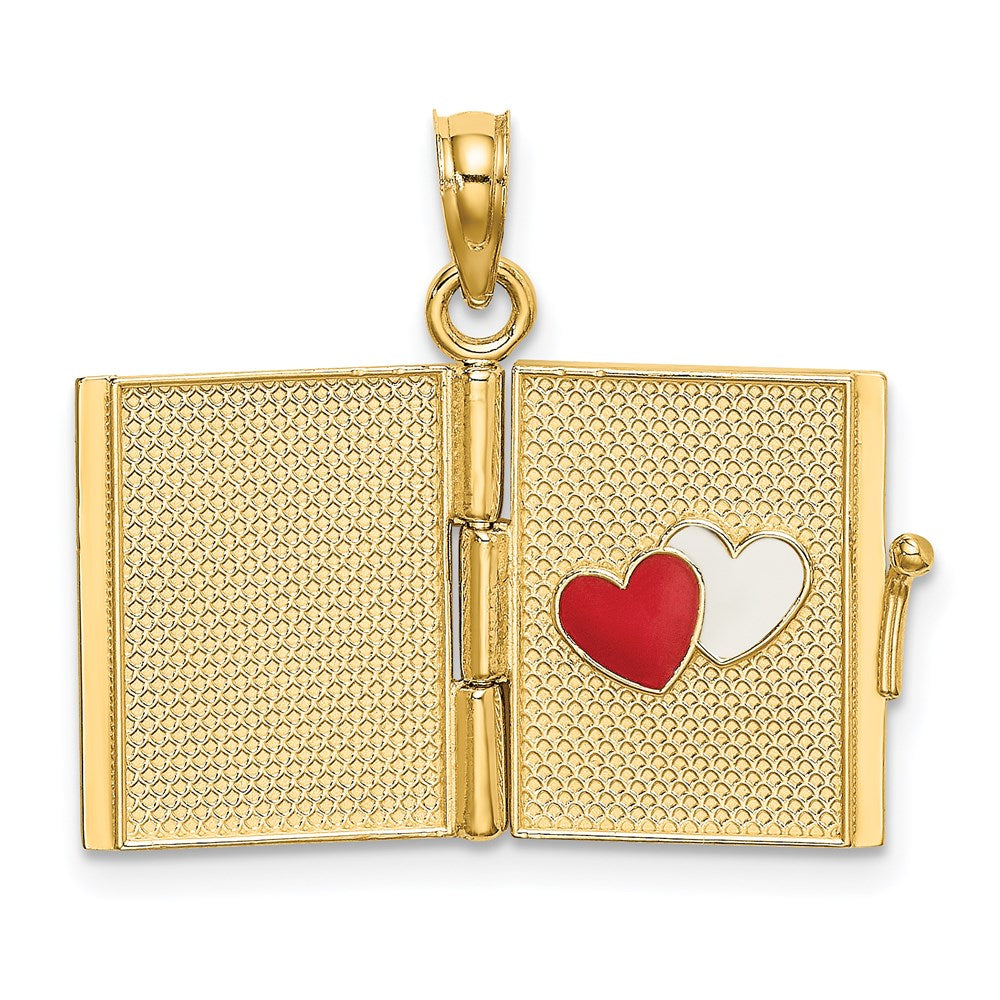 Charlie & Co Jewelry | 14k Enameled 3d Moveable My Love Story Book Pendant - Model K6893