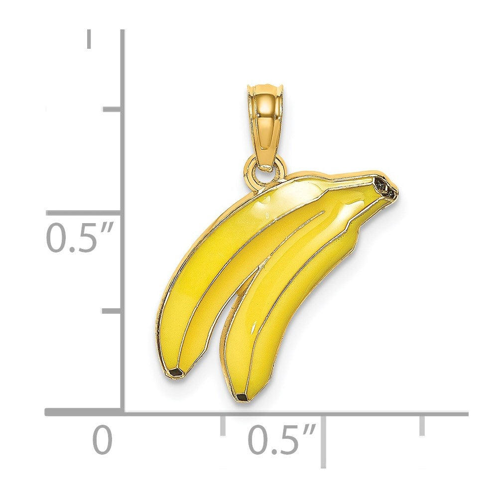 Charlie & Co Jewelry | 14k W/ Enamel 2-d Bananas Charm - Model K6908