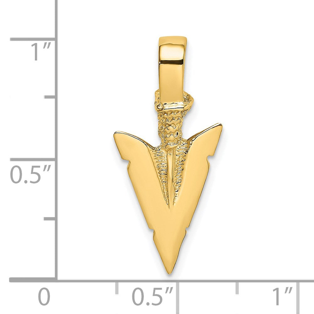 14K Gold 3D Arrowhead Charm Pendant - Charlie & Co. Jewelry