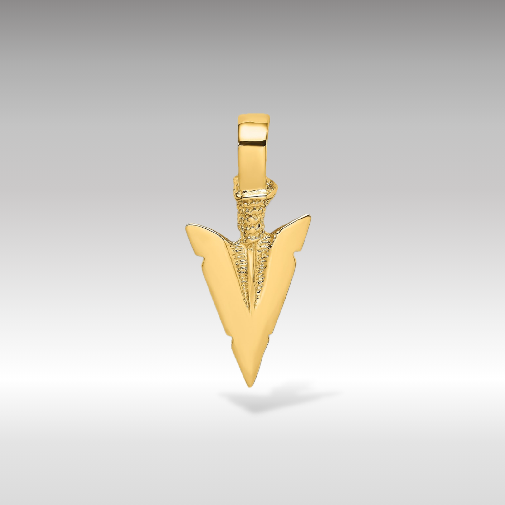 14K Gold 3D Arrowhead Charm Pendant - Charlie & Co. Jewelry