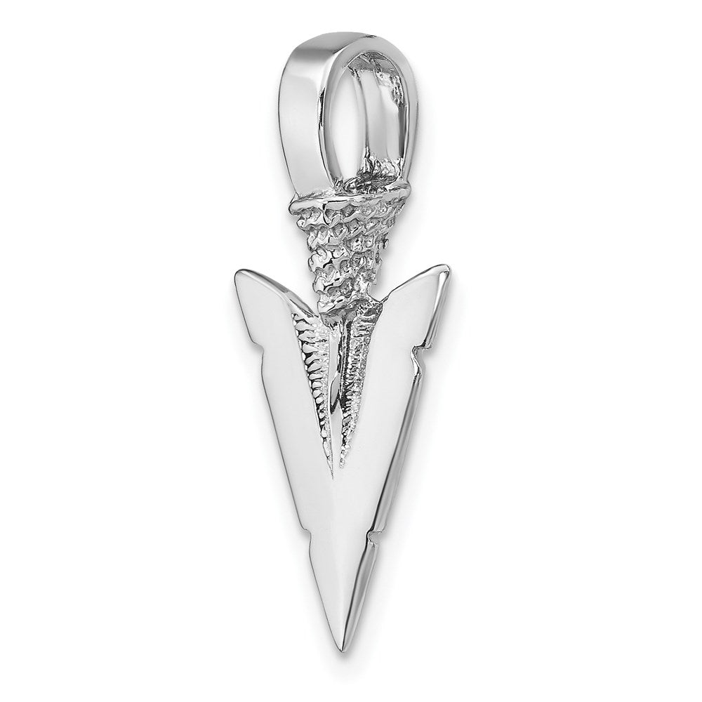 14K White Gold 3-D Arrowhead Necklace Pendant - Charlie & Co. Jewelry