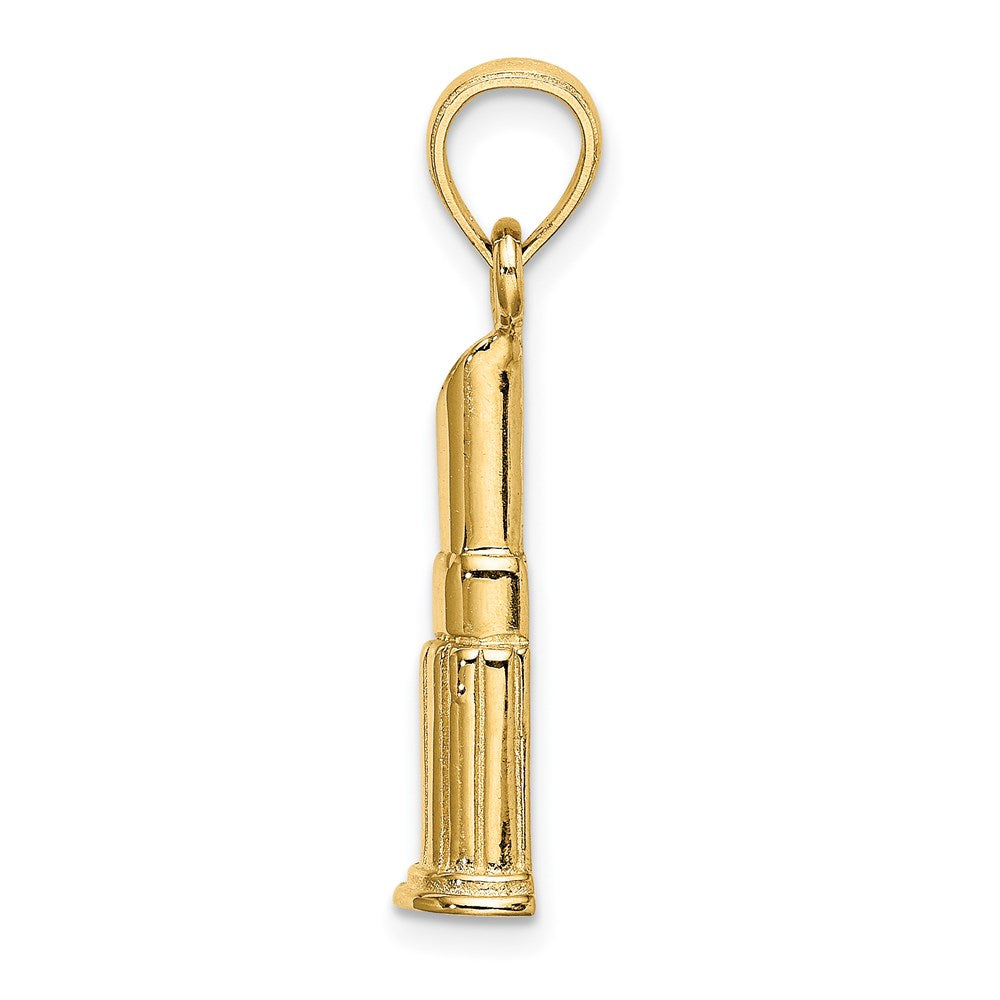 14K Gold 2D Polished Lipstick Tube Pendant - Charlie & Co. Jewelry