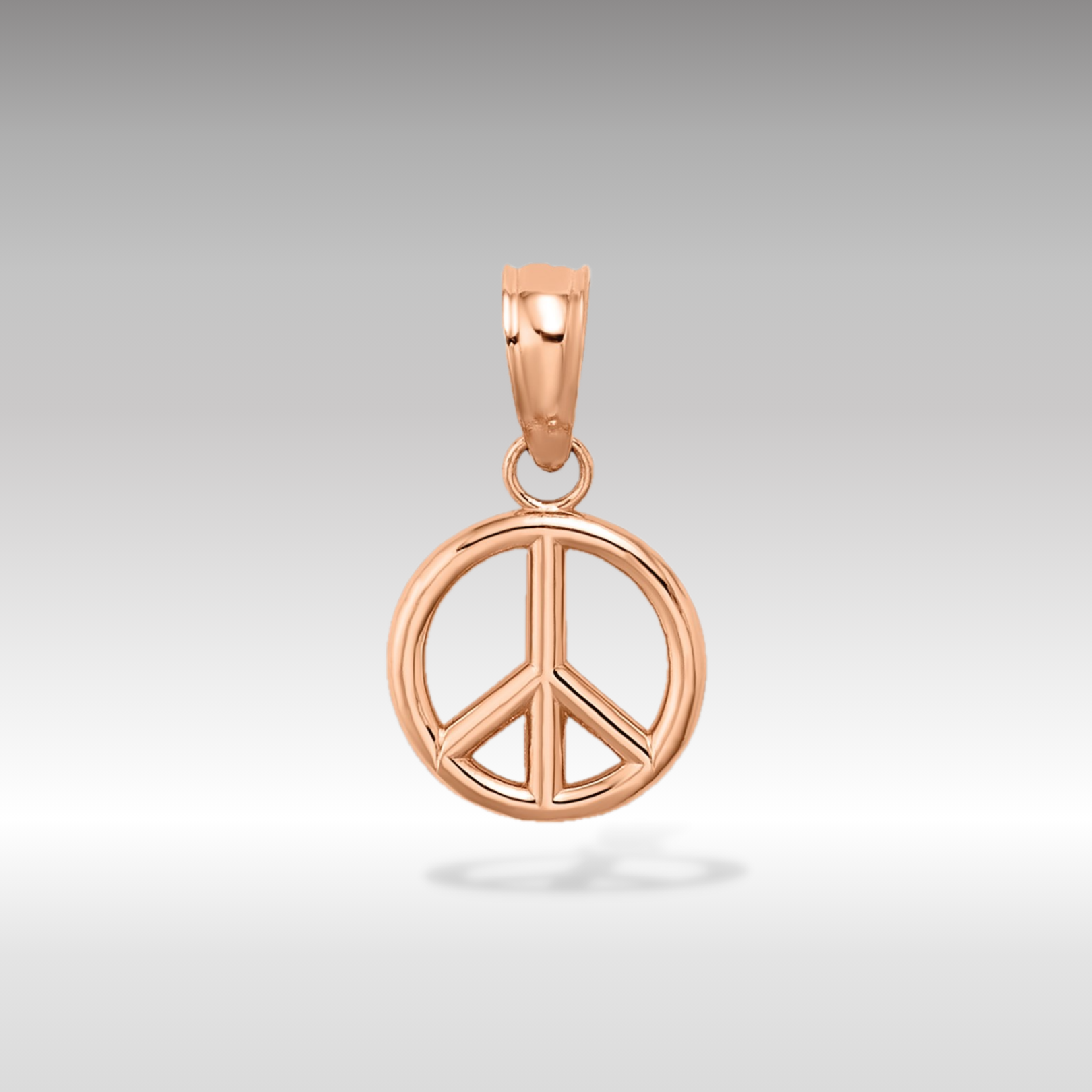 14K Rose Gold 3D Peace Symbol Pendant - Charlie & Co. Jewelry